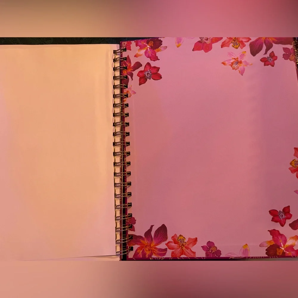 Hardcover Large 2026 Organizational Planner, Beautiful Red Gold Foil Floral